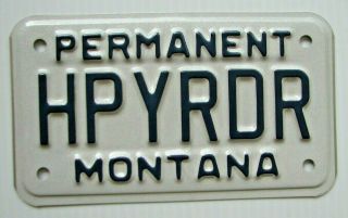 Montana Cool Neat Vanity Motorcycle Cycle License Plate " Hpyrdr " Happy Rider