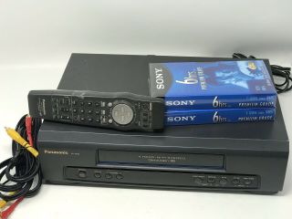 Panasonic Pv - 7450 Vcr Player / Recorder W/ Remote Tapes And Cables