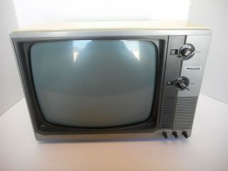 Vintage 1983 Philco Black & White Television With 12 " Screen