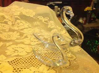 Vintage Duncan & Miller Tiffin Clear Glass Swans,  Set Of 2 3