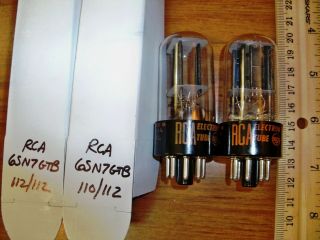 2 Strong Matched Rca Black Plate Bottom D Getter 6sn7gtb Tubes
