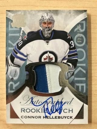 15 - 16 Ud The Cup Connor Hellebuyck Rookie Patch Auto 063/249