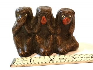 Vintage Three Wise Monkey Hear No Evil See No Evil Speak No Evil Figurine