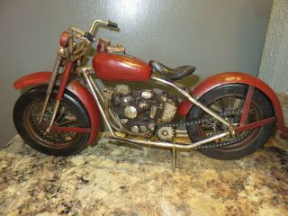 Large Vintage Metal Harley Davidson Indian Design Motorcycle Display Model