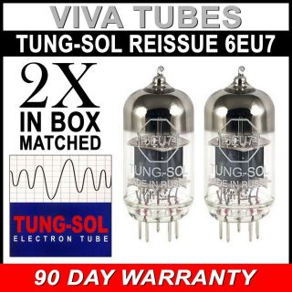 Gain Matched Pair (2) Tung - Sol Reissue 6eu7 Vacuum Tubes