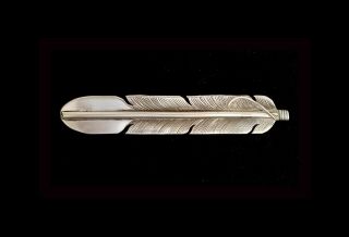 Vintage Jewelry Sterling Silver Brooch Modernist Pin Feather 10 Grams