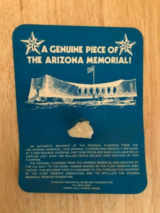 Uss Arizona Memorial Souvenir - Pearl Harbor - Honolulu,  Hawaii - Floor Piece