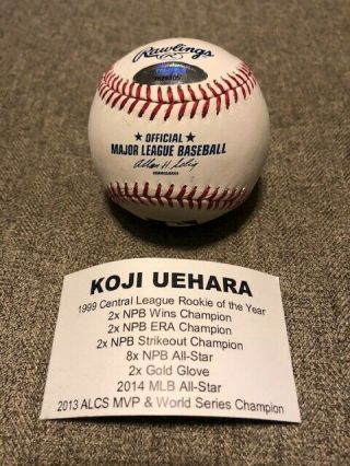 Koji Uehara W/ 19 Licensed Tristar Authenticated Signed Major League Baseball