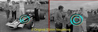 2 35mm Negatives,  Len Goodwin - Mclaren M4a 1970 Australian Gp Warwick