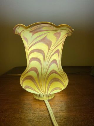 Antique Vintage Art Deco Pulled Feather Lamp Shade