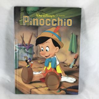 Vtg 1990 Walt Disney Pinocchio Big Golden Book Xl Hardcover Cartoon Art