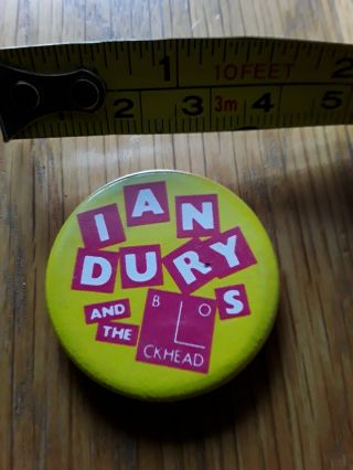 Vintage 1980s Ian Dury The Blockheads Wave Punk Rock Pin Badge