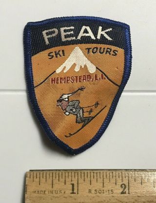 Peak Ski Tours Hempstead Long Island Li York Woven Skiing Skier Patch Badge