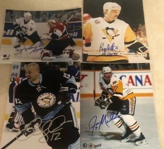 Pittsburgh Penguins 4 Autographed 8x10 Photos Recchi Trottier Iginla Mullen