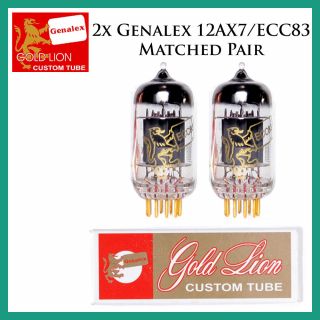2x Genalex Gold Lion 12ax7 / Ecc83 | Matched Pair / Duet / Two Tubes