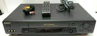 Sony Slv - N71 Vcr 4 - Head Video Cassette Recorder Vhs Player W/ Remote