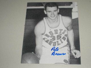 Pete Brennan Signed Unc Tar Heels Basketball 8x10 Photo 1957 Champs (deceased)