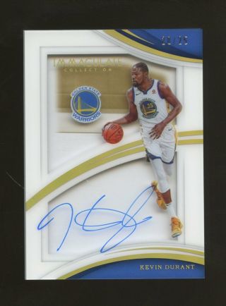2017 - 18 Immaculate Kevin Durant Signed Auto 20/25 Golden State Warriors