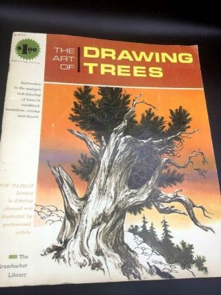 1966 The Art Of Drawing Trees,  Vintage Instruction Book " How To " Grumbacher