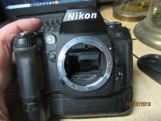 Vintage Nikon N80 35mm Slr Film Camera Body With Mb - 16 Add On Pics