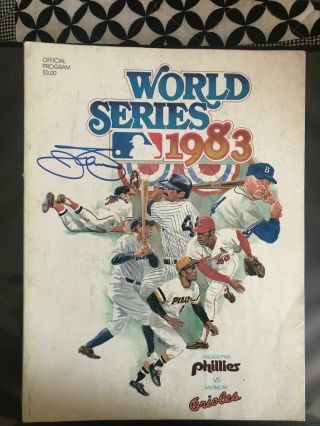 Jim Palmer Signed 1983 World Series Program Baltimore Orioles Hof