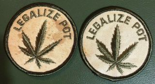 Legalize Pot Marijuana Weed Hemp Vintage Embroidered Patch 2 Patches
