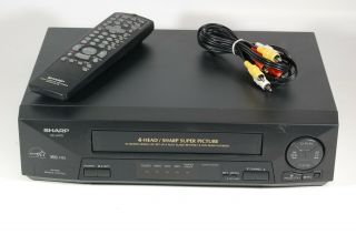 Sharp 4 Head Video Cassette Recorder And Player With Remote Vcr Black Vc - A410u