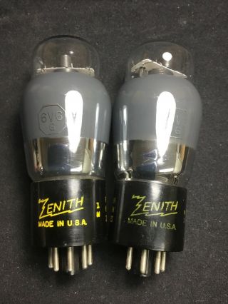 Great Pair Zenith 6v6g Coke Bottle (6v6gt) Amplifier Vacuum Tubes 6.  6935