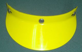 Vintage Helmet 3 Snap Flat Visor Not Bell Yellow