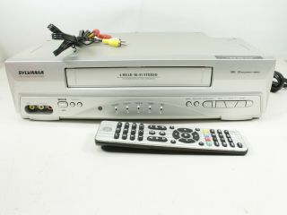 Sylvania 6260vf Vcr 4 - Head Hi - Fi Stereo Vhs Player Recorder With Remote Cables