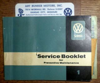 Vintage 1961 Volkswagen Service Booklet For Vw Convertible Bunker Motors Kc M0