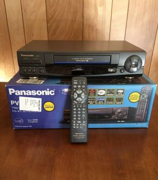 Panasonic Pv - 9661 Vcr Vhs 4 Head Vcr Player With Box,  Remote