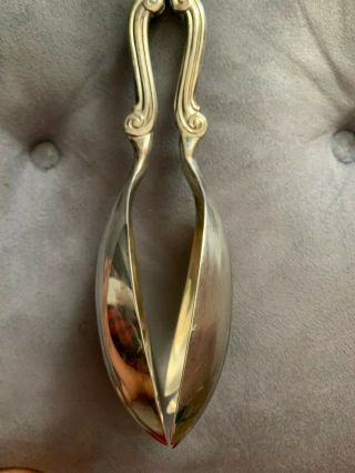 VINTAGE ITALY SILVER PLATED SERVING LARGE SPOON/FORK ATTACHED,  FLORAL EMBOSSED 3