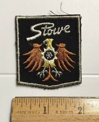 Stowe Vermont Eagle Crest Shield Skiing Resort Ski Area Vt Souvenir Patch Badge