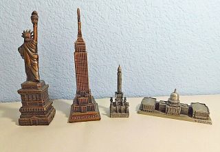 Miniatures Souvenirs Statue Liberty/u.  S.  Capitol/empire/chicago Water Tower