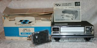 Lear - Jet Model A - 50 8 - Track Car Stereo Tape Player W/ Brackets,  Box & Paper