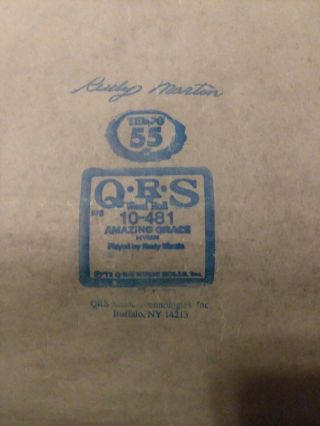 Vtg Qrs Word Roll Music Piano Roll Grace 10 - 481,  1972