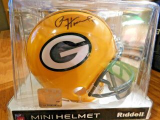 Paul Hornung Signed Mini Helmet - Leaf And Hologram - Green Bay Packers.