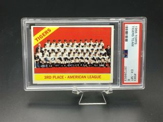 1966 Topps Baseball Detroit Tigers Team Card Psa Ex - Mt 6 583