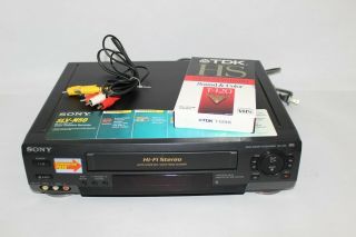 Sony Slv - N50 Hi - Fi Vcr Player With Wires & 1 Vhs Tape