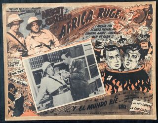 Bud Abbott And Lou Costello Africa Screams Mexican Lobby Card Vintage 1949