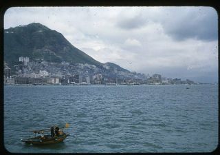 June 1958 35 Mm Color Slide Photo Hong Kong From Us Navy Cruiser Uss Toledo