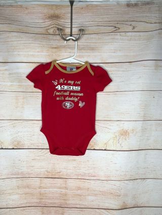 San Francisco Sf 49ers Baby Girls Size 3/6 Months Creeper One - Piece
