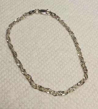 Vintage Milor Sterling Silver Twisted Chain Link Bracelet 7.  5”