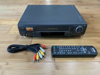 Sony Slv - Ax10 Vcr With Remote 4 - Head Hi - Fi Vhs Video Cassette Recorder Player