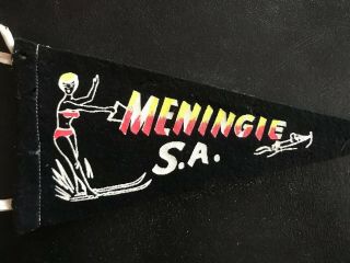 Meningie South Australia Vintage Two Sided Felt Souvenir Pennant Flag