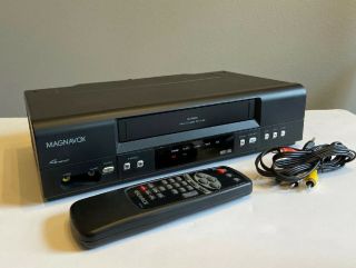 Magnavox 4 Head Vcr Vhs Player Mvr440mg With Remote Cables