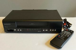 MAGNAVOX 4 Head VCR VHS Player MVR440MG With Remote Cables 2