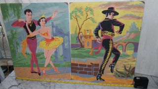 2 Dancer Vintage Diy Paint By Number Kit Acrylic Painting On Canvas