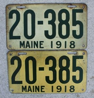 1918 Maine License Plates
